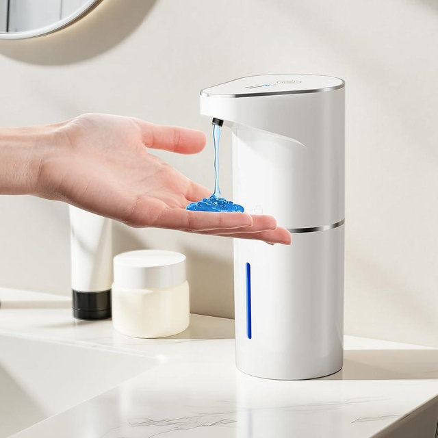 Fantictas Automatic Soap Dispenser,Touchless Hand Wall Mount Rechargeable 3 Gear Adjustable Electric Soap Dispenser 350ml with Infrared Motion Sensor for Bathroom,Kitchen,Office, White Gel