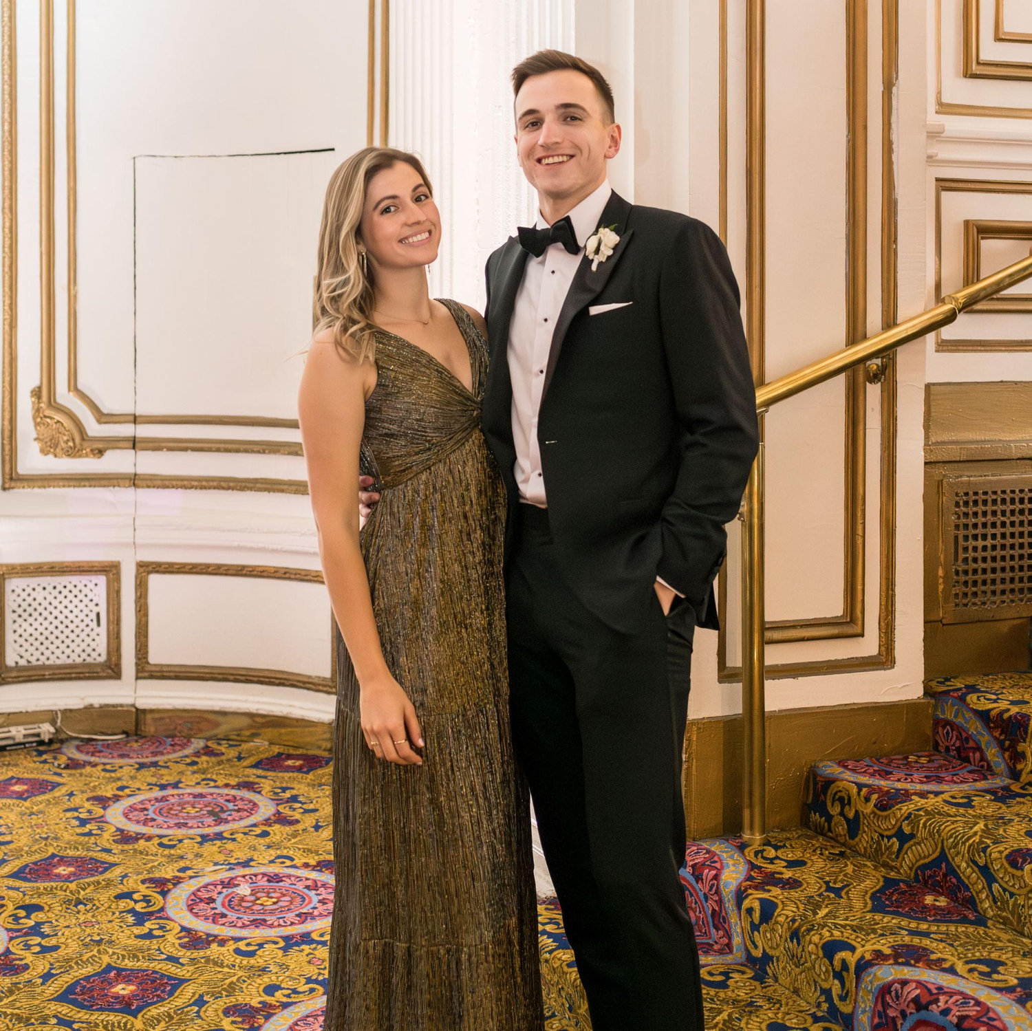 All dressed up for James's sister's wedding
