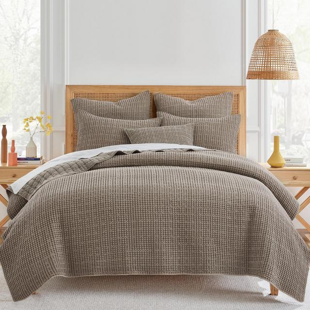 Mills Waffle Cocoa King Quilt Set - Levtex Home