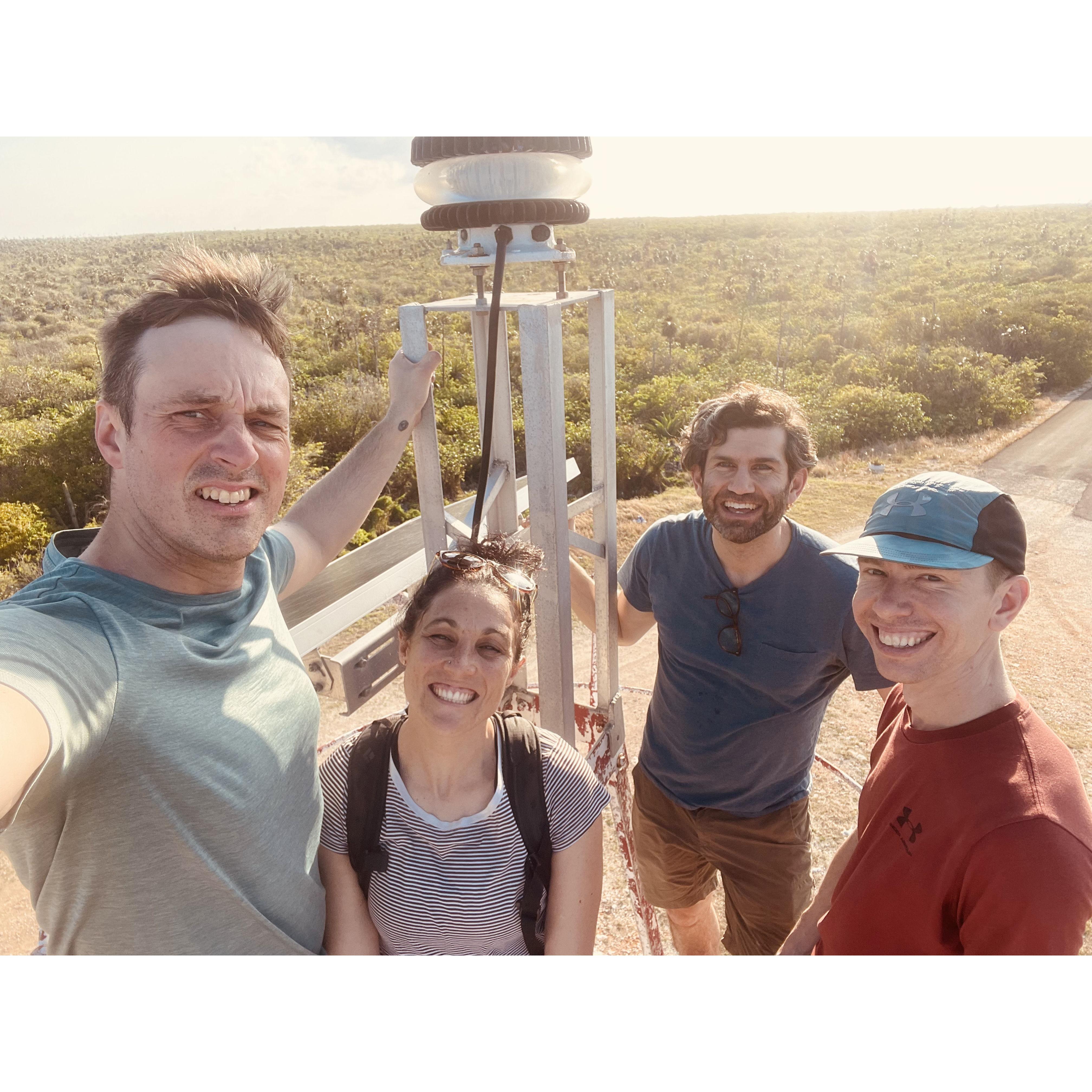 Climbing not rocks in Cayman Brac