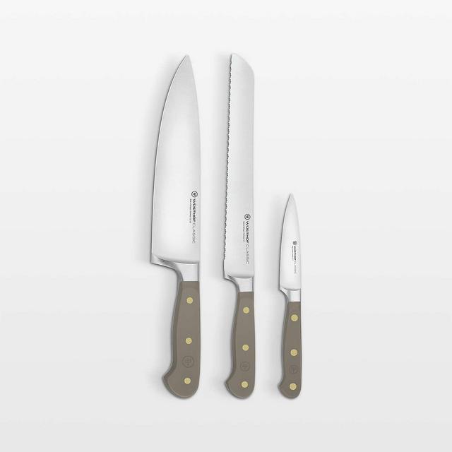 Wüsthof Classic Color Velvet Oyster Grey 3-Piece Knife Set