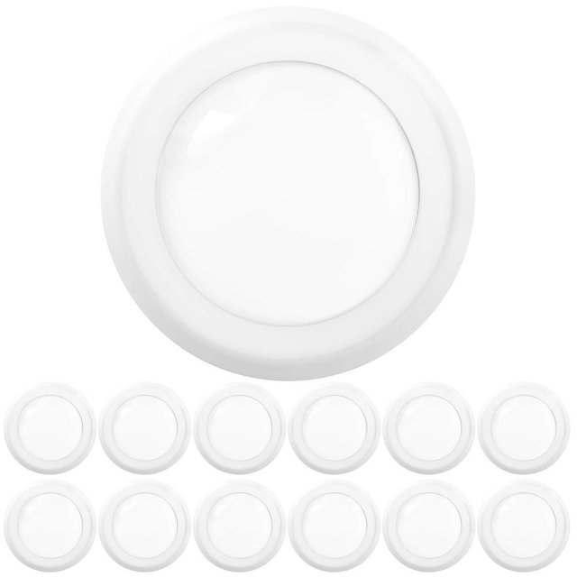 Sunco 12 Pack 5/6 Inch LED Disk Lights, Disc Lights Ceiling, LED Flush Mount Recessed Can Lighting, 1050 LM, 5000K Daylight, Dimmable, 15W=75W, Damp Rated ETL