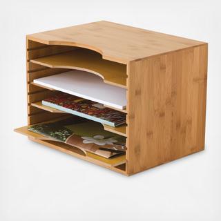 Bamboo File Organizer with 4 Dividers