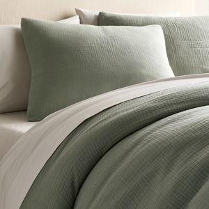 Organic Luxe Honeycomb Sham Set - Olive
