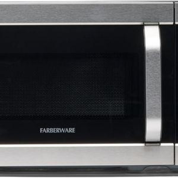 Farberware Countertop Microwave 700 Watts, 0.7 Cu. Ft. - Microwave Oven With LED Lighting and Child Lock - Perfect for Apartments and Dorms - Easy Clean Stainless Steel