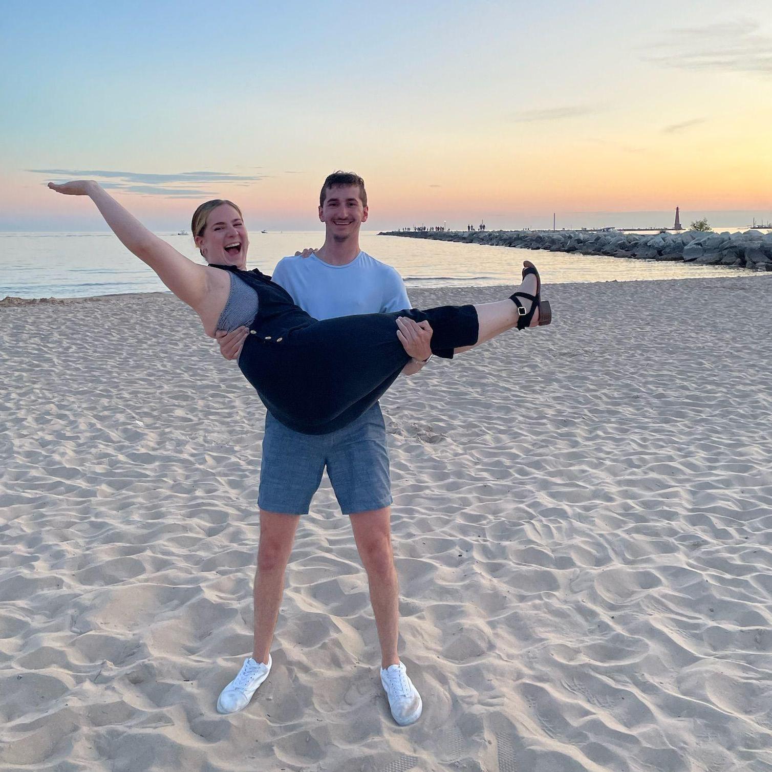 Meet me in Muskegon! Despite Matt's distaste for Michigan, these two love a good sunset on the lake (and posing for the camera).
