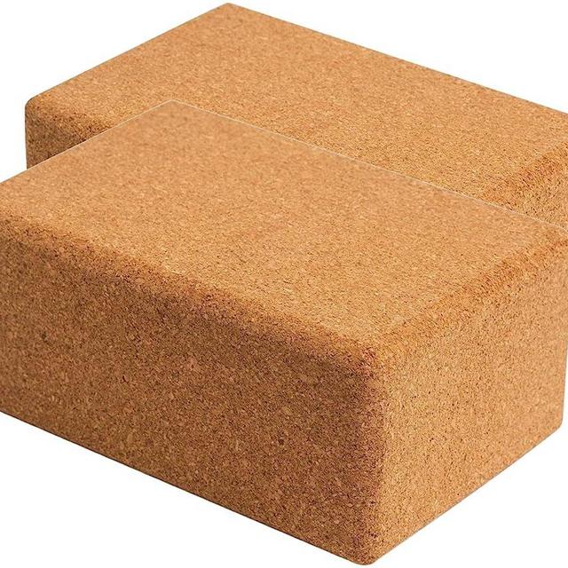 Volcano Cork Yoga Blocks 2 Pack Set -Natural Cork from Portugal, 9"x6"x4" Yoga Blocks Non-Slip&Anti-Tilt for Women| Men, Lightweight, Odor-Resistant| Moisture-Proof, Perfect Yoga Equipment
