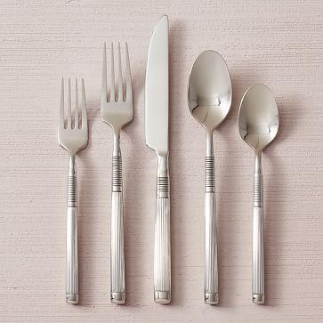 Sculpted Metal Flatware Set- 20  Piece