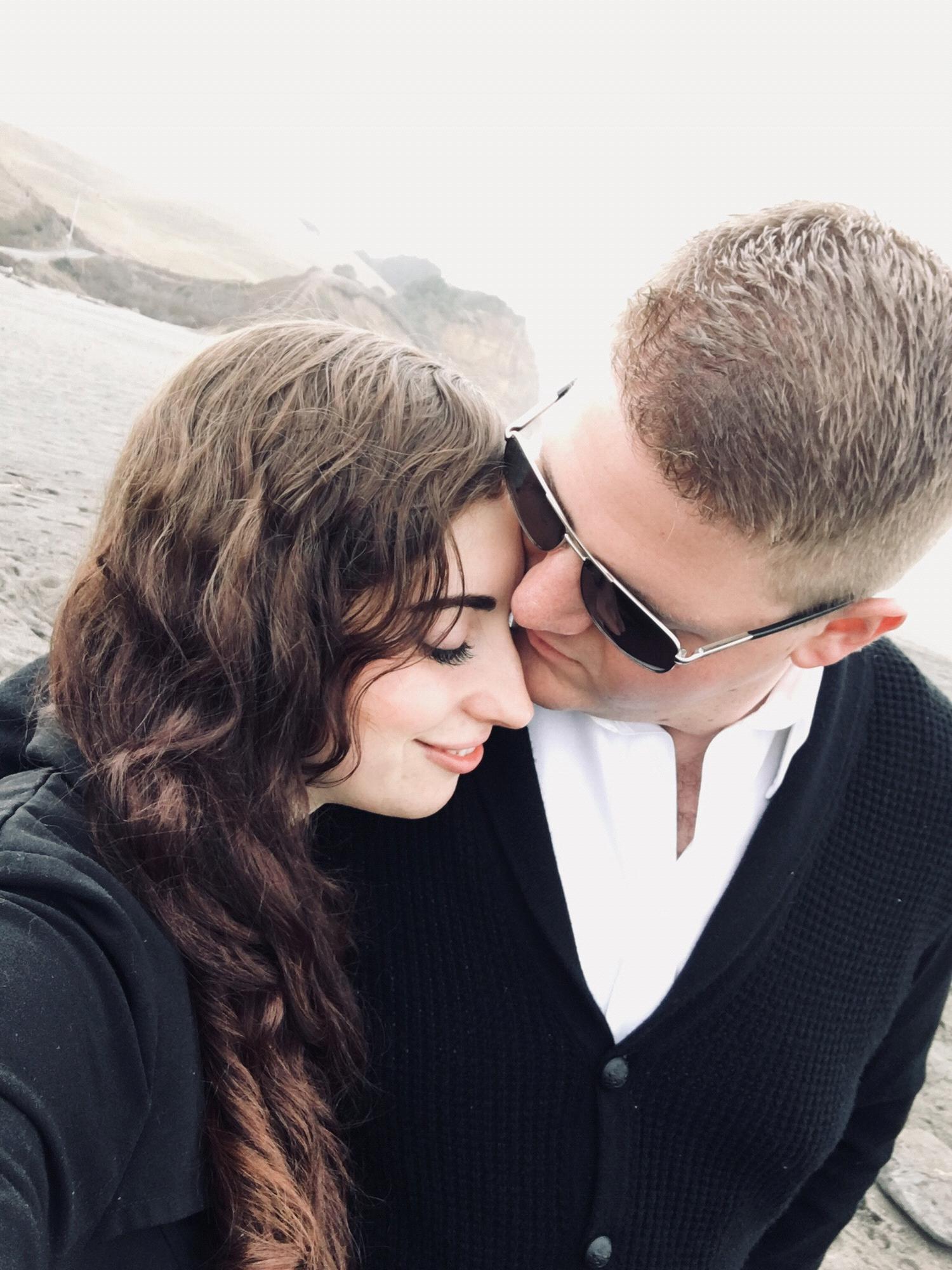 On Centerville Beach in Ferndale where he almost proposed three months into our relationship.