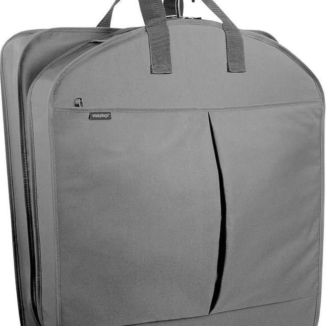 WallyBags Deluxe Travel Garment Bag with Two Pockets, Grey, 52-inch