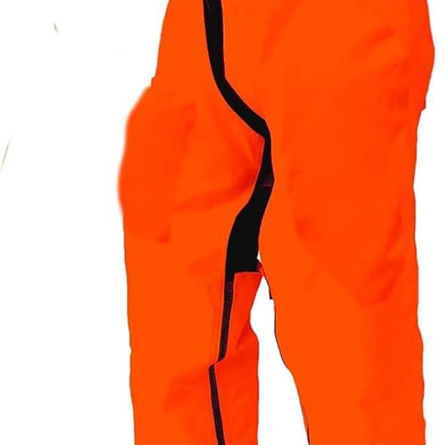 FORESTER EZ-Zip Wrap Around Chainsaw Chaps - 360 Degree Below The Knee Protection - Adjustable Belt Chain Saw Chaps for Men or Women - Full Wrap Zipper Chainsaw Pants (40in, Orange)