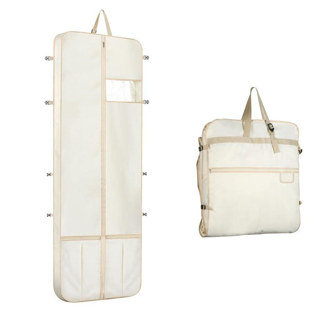 Kntiwiwo Wedding Dress Garment Bag 72" Dress Bags for Gowns Long with Accessories Pockets Bridal Garment Cover with Adjustable Handles for Wedding Dress, Prom Evening Gown