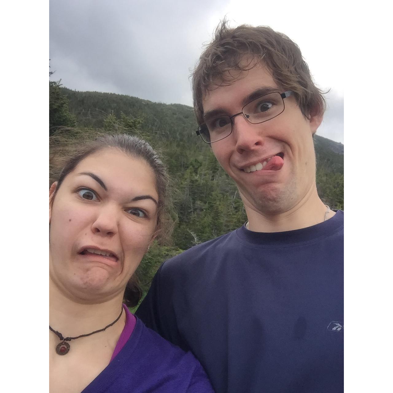 The faces we made when we then realized we had to DESCEND the tallest mountain in the Adirondacks.