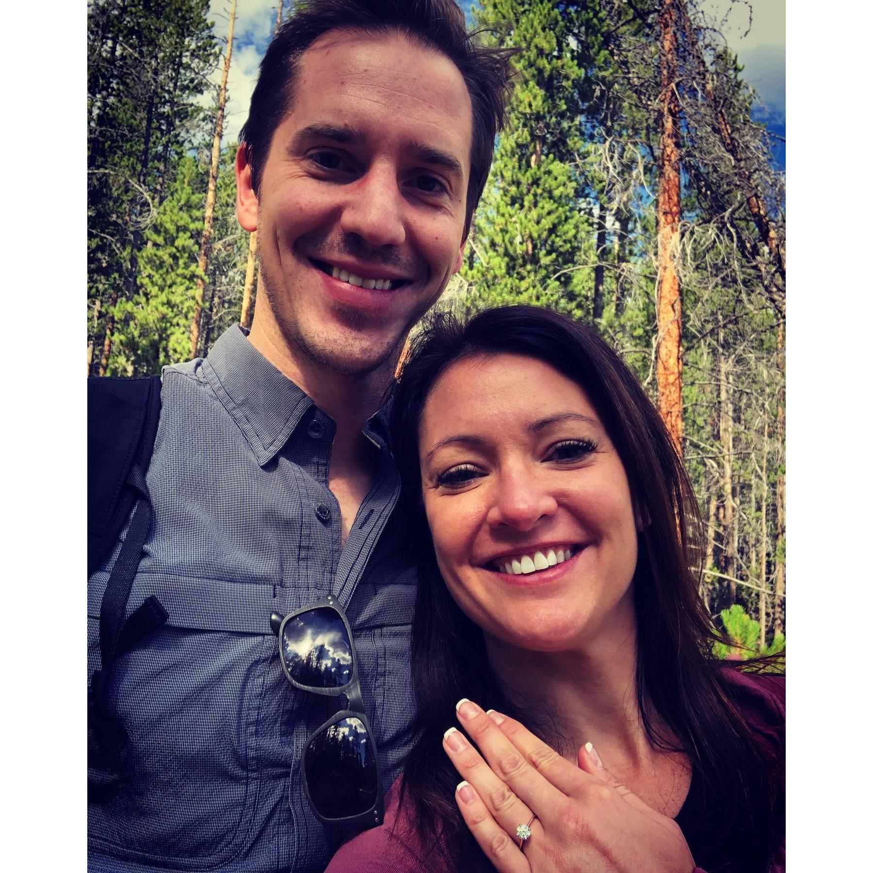 Right after Zach proposed on a hike in Frisco