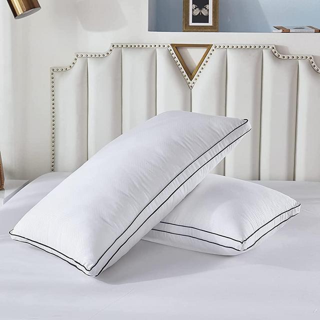 Gehannah Bed Pillows for Sleeping（2 Pack）, Luxury Plush Soft Pillow with Home and Hotel, Breathable Microfiber Cover Skin-Friendly Pillows for Side Back Sleepers (Queen)
