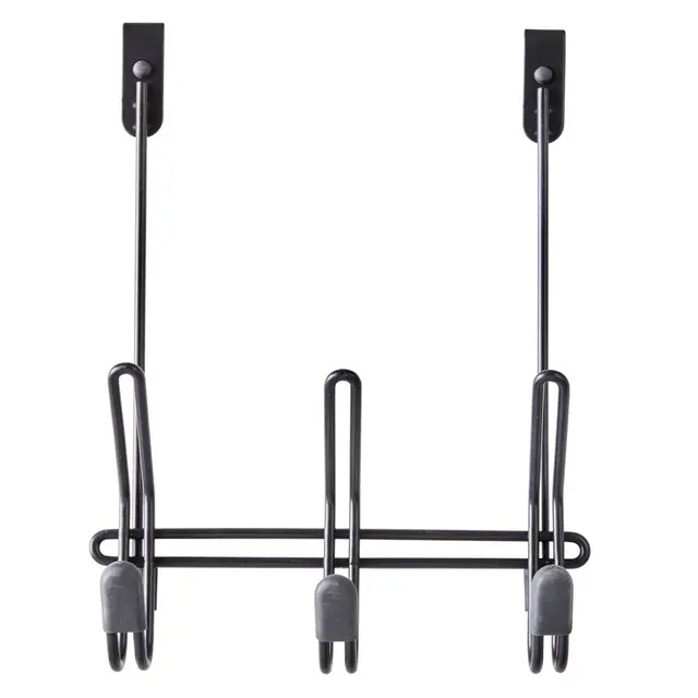 Squared Away™ Over-the-Door 3-Hook Rack in Matte Black