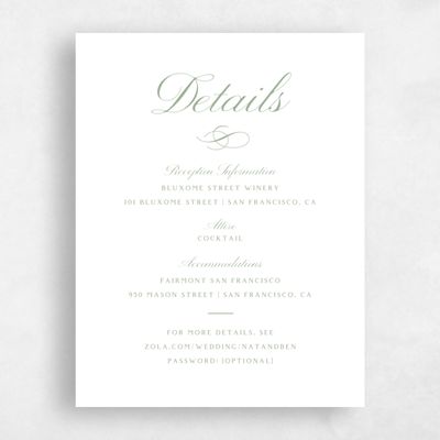 Sage, Green Wedding Enclosure - Ventana Letterpress