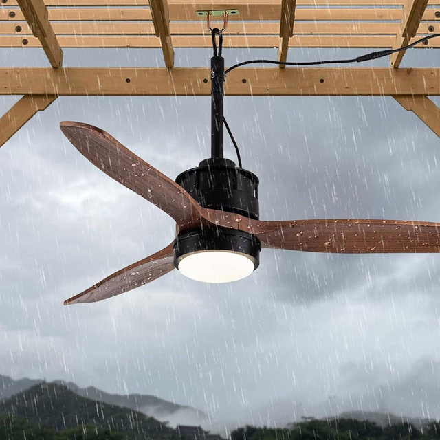 Vernal Life 42“ Gazebo Fans Outdoor Hanging for Pergola Patios Waterproof with Remote Control, DC Motor w 6-Speeds, Walnut