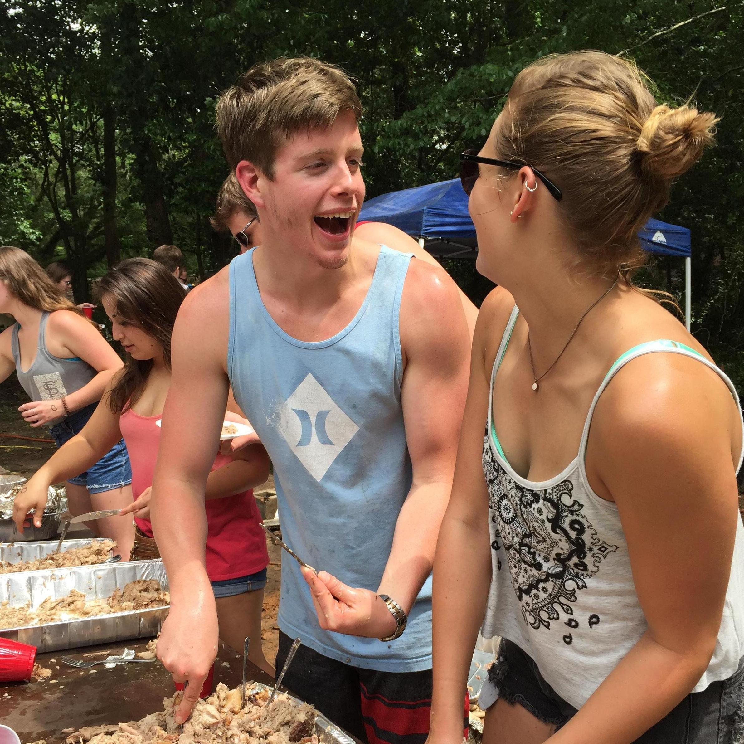 One of our first pictures together, Pig Roast 2015