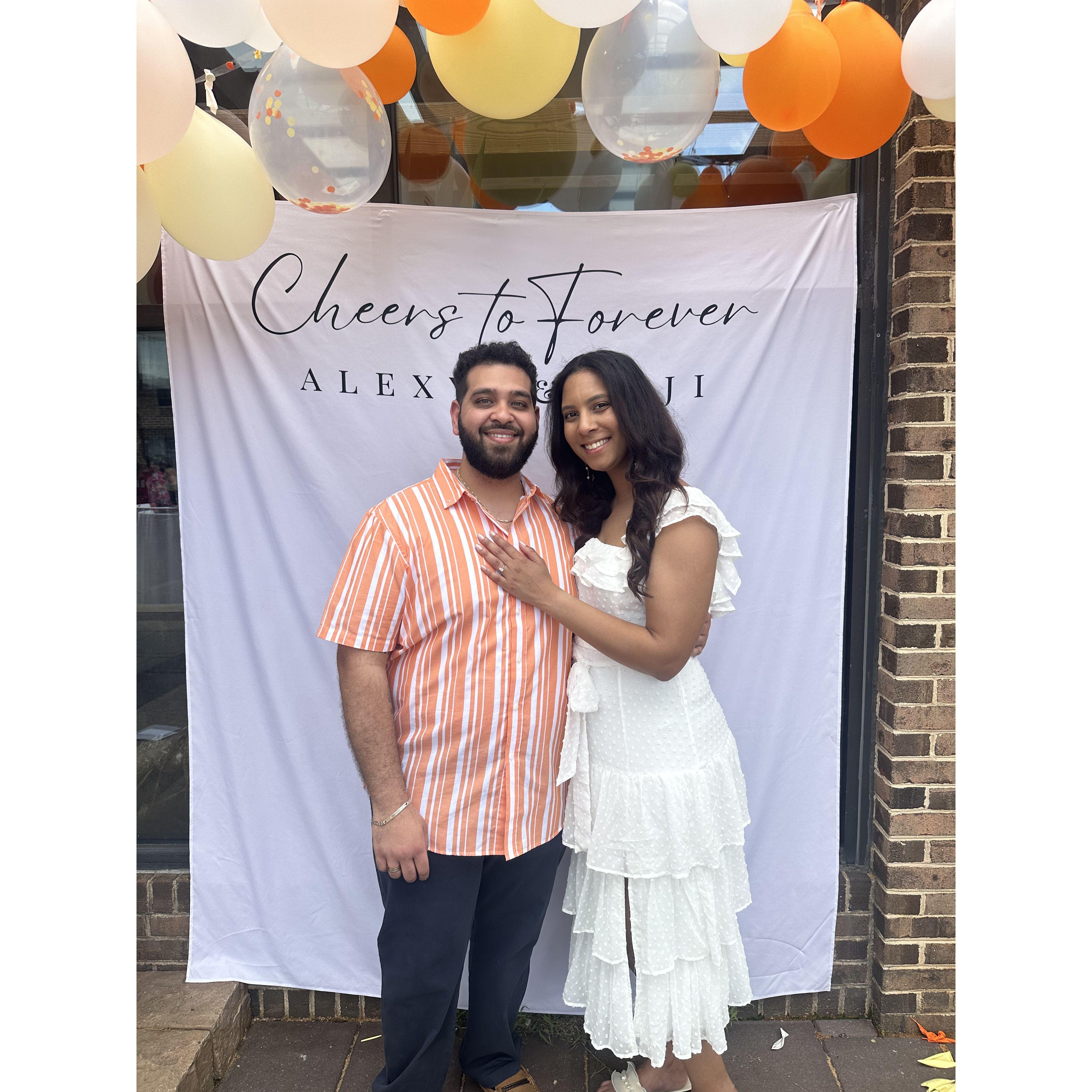 Our engagement party, May 2024