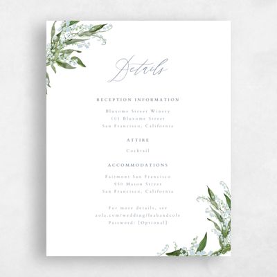Blue Summer Wedding Enclosure - Zucchero
