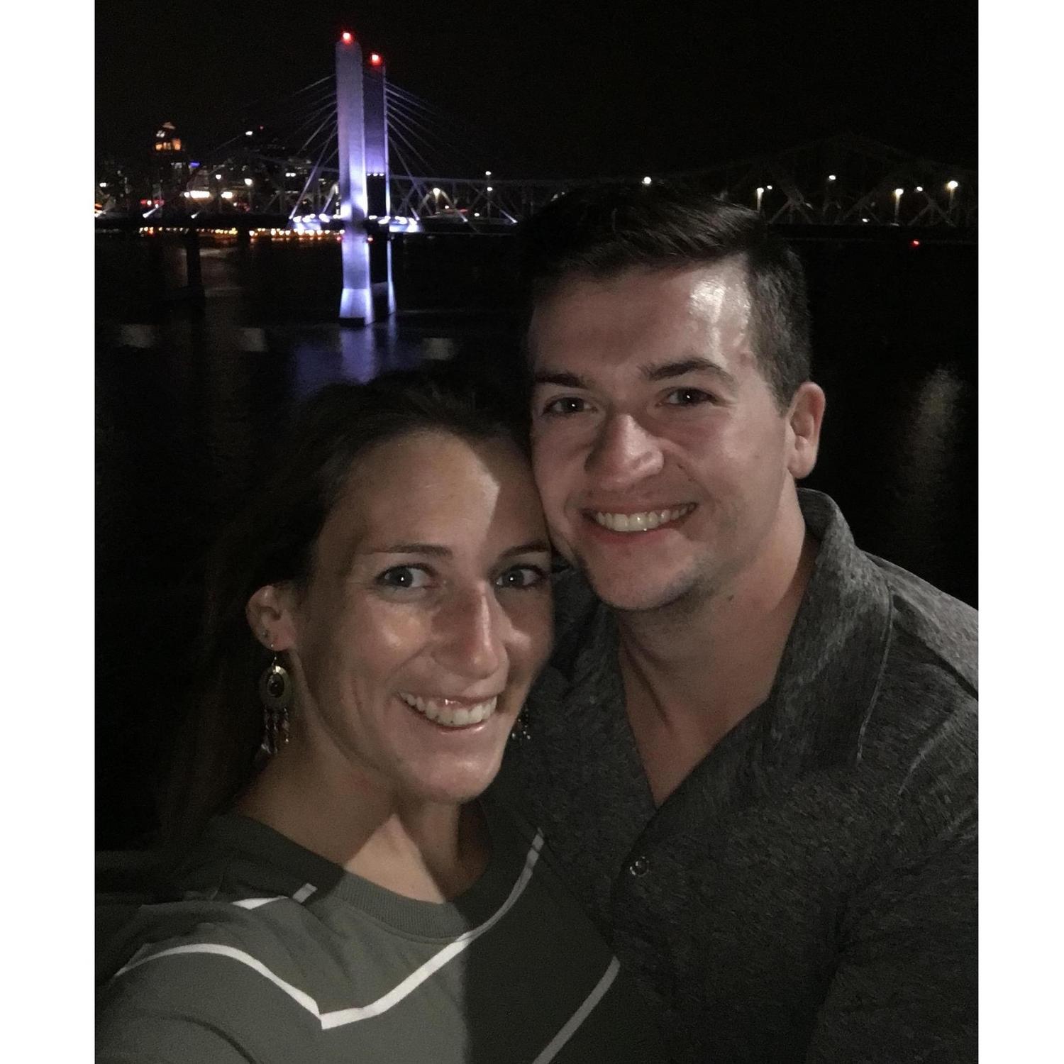 One of our first dates: a walk across the walking bridge to get some dinner and drinks