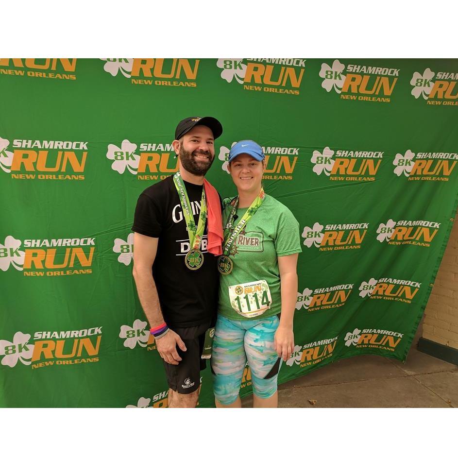 Celebrating one of our many runs together.