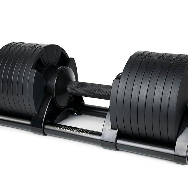 ROBURFLEX Adjustable Dumbbell (Single) 5-40/80lb, 5lb Increments, for Home Gym Fitness - Upto 20 weight settings