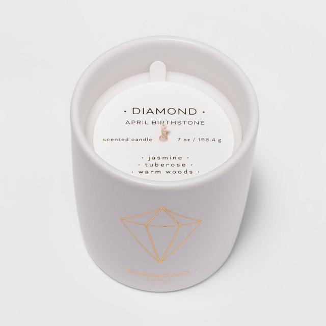 7oz Ceramic Jar Diamond Candle (April Birthstone) - Project 62™