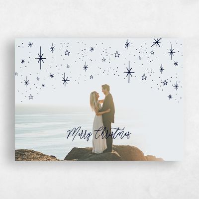 Midnight Indigo, Blue Holiday Card - Hemet Landscape