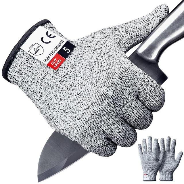 Apaffa 2PCS Cut Resistant Gloves, Cutting Gloves Level 5 Protection for Kitchen