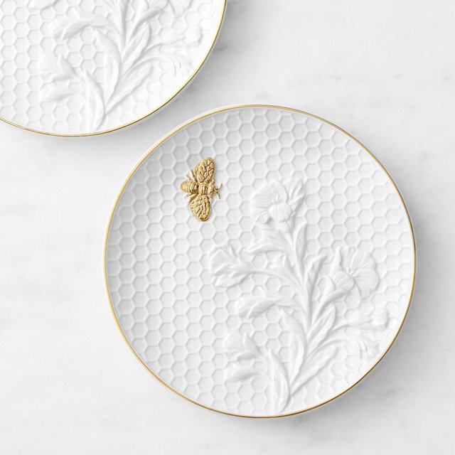Honeycomb Embossed BeeAppetizer PlateHoneycombEmbossed