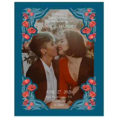 Teal Blue Wedding Digital Save the Date - Willmore Photo