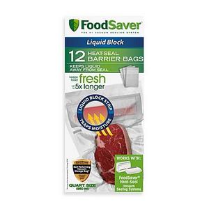 FoodSaver® qt. Size 12-Bag Pack Liquid Block Heat-Seal Barrier Bags