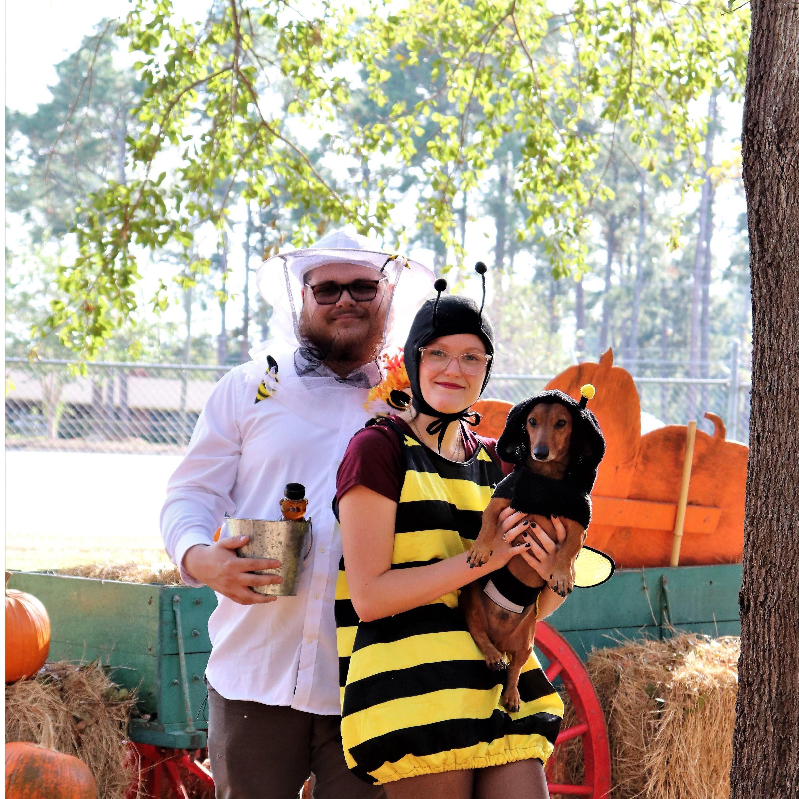 A Beekeeper and his bees. Halloween.