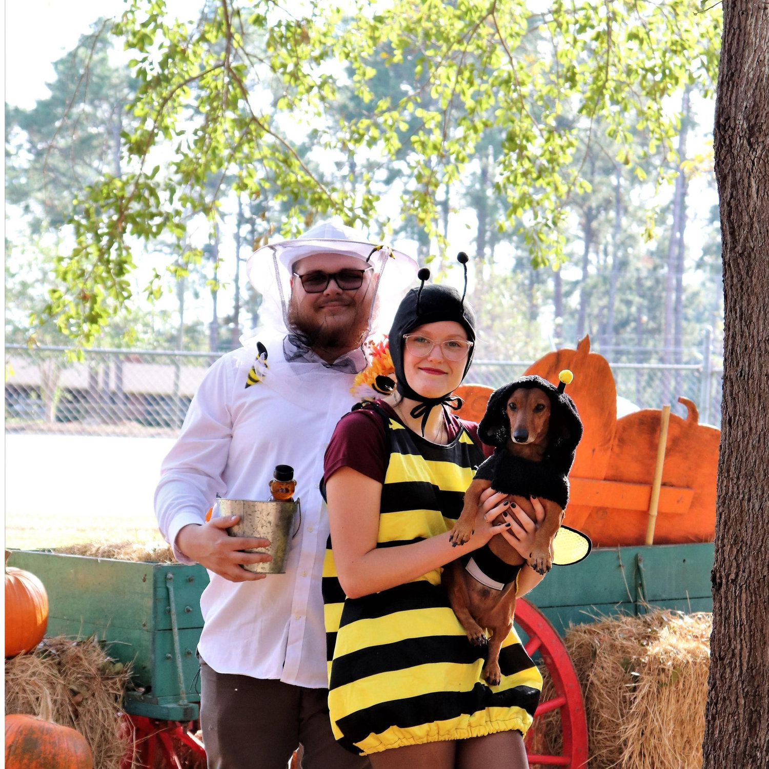 A Beekeeper and his bees. Halloween.