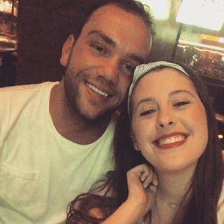 This is us enjoying a night out after working a shift together at Whiskey Cake, where we met!