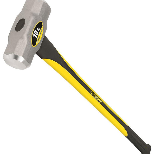 Truper 30930 10-Pound Sledge Hammer, Fiberglass Handle with Rubber Grip, 36-Inch