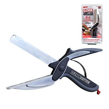 Clever Cutter 2-in-1 Knife & Cutting Board- Quickly Chops Your Favorite Fruits, Vegetables, Meats, Cheeses & More in Second, Replace your Kitchen Knives and Cutting Boards
