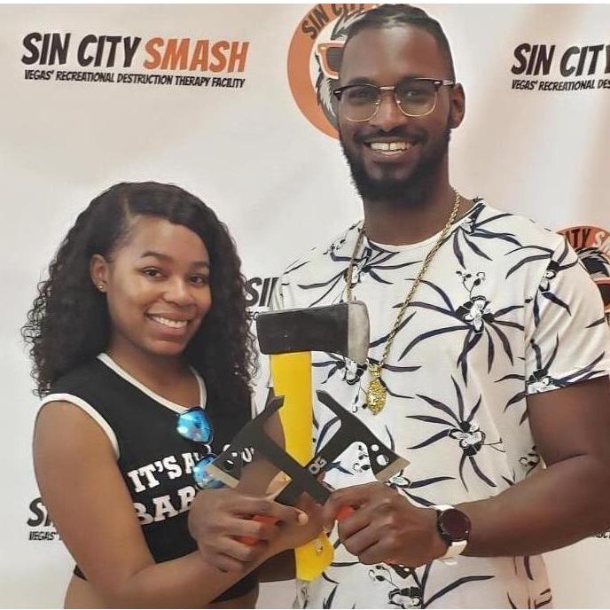 Axe throwing in Vegas.