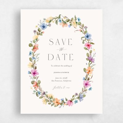 Beige Wedding Save the Date - Liana Portrait