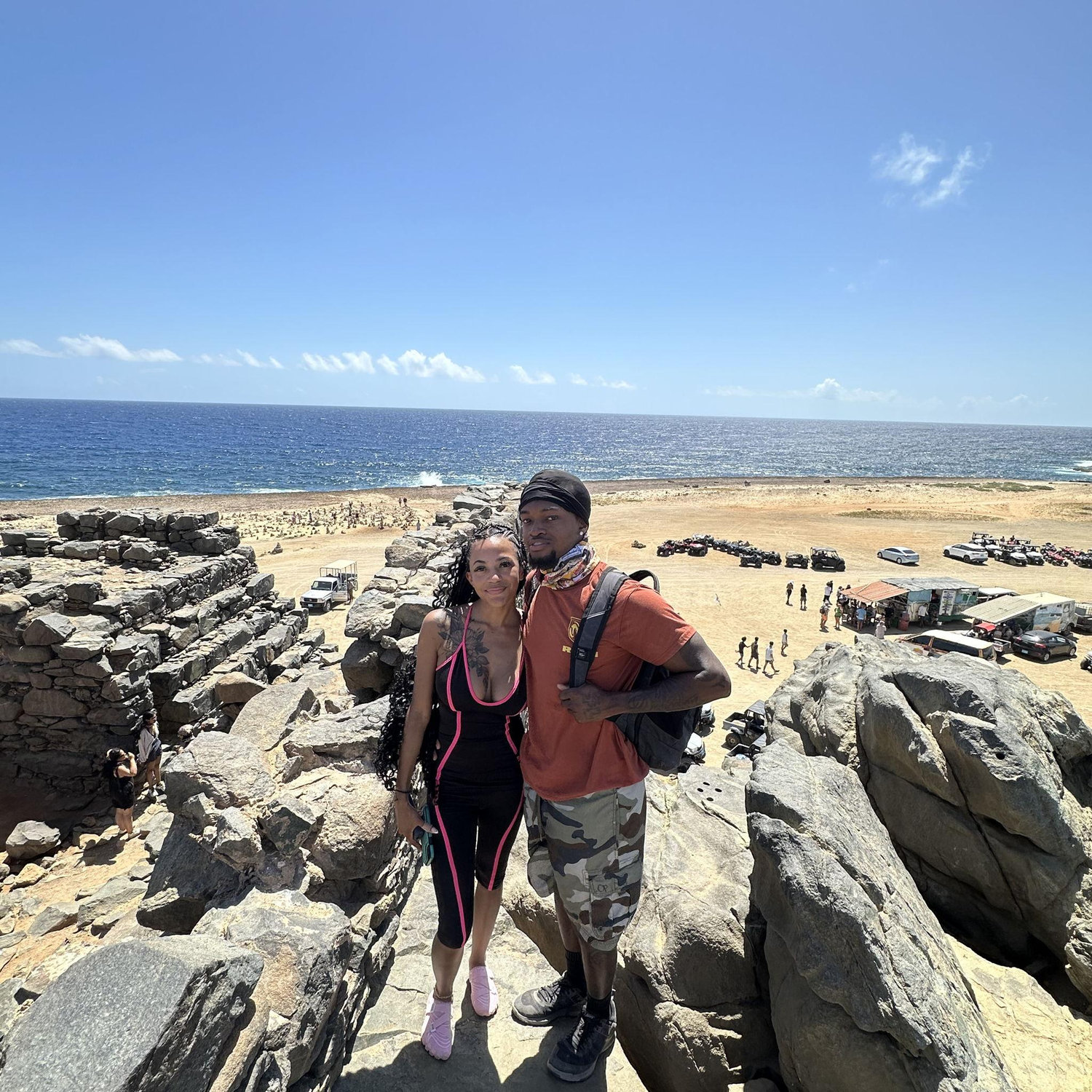We climbed to the top of the gold mines in Aruba.