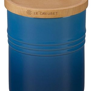 Le Creuset of America 5 1/2" Canister with Wood Lid, 2 1/2 quart, Marseille
