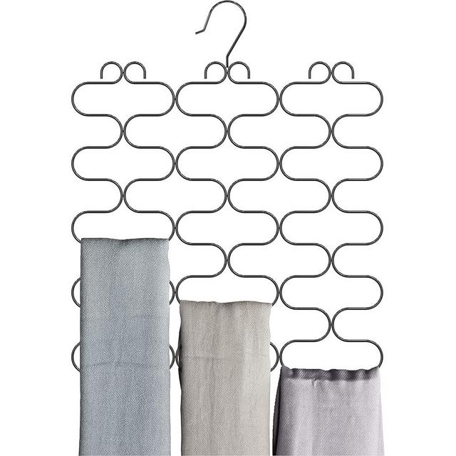 DecoBrothers Scarf Hanger for Closet, 23 Loop, Black