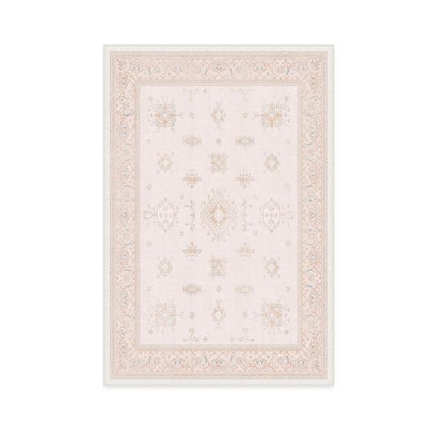 RUGGABLE Verena Washable Rug - Perfect Washable Area Rug for Kids Room, Nursery - Stain & Water Resistant, Non-Slip, Pet & Child Friendly Playroom Rugs - Soft Pink 4'x6' (Cushioned Pad)