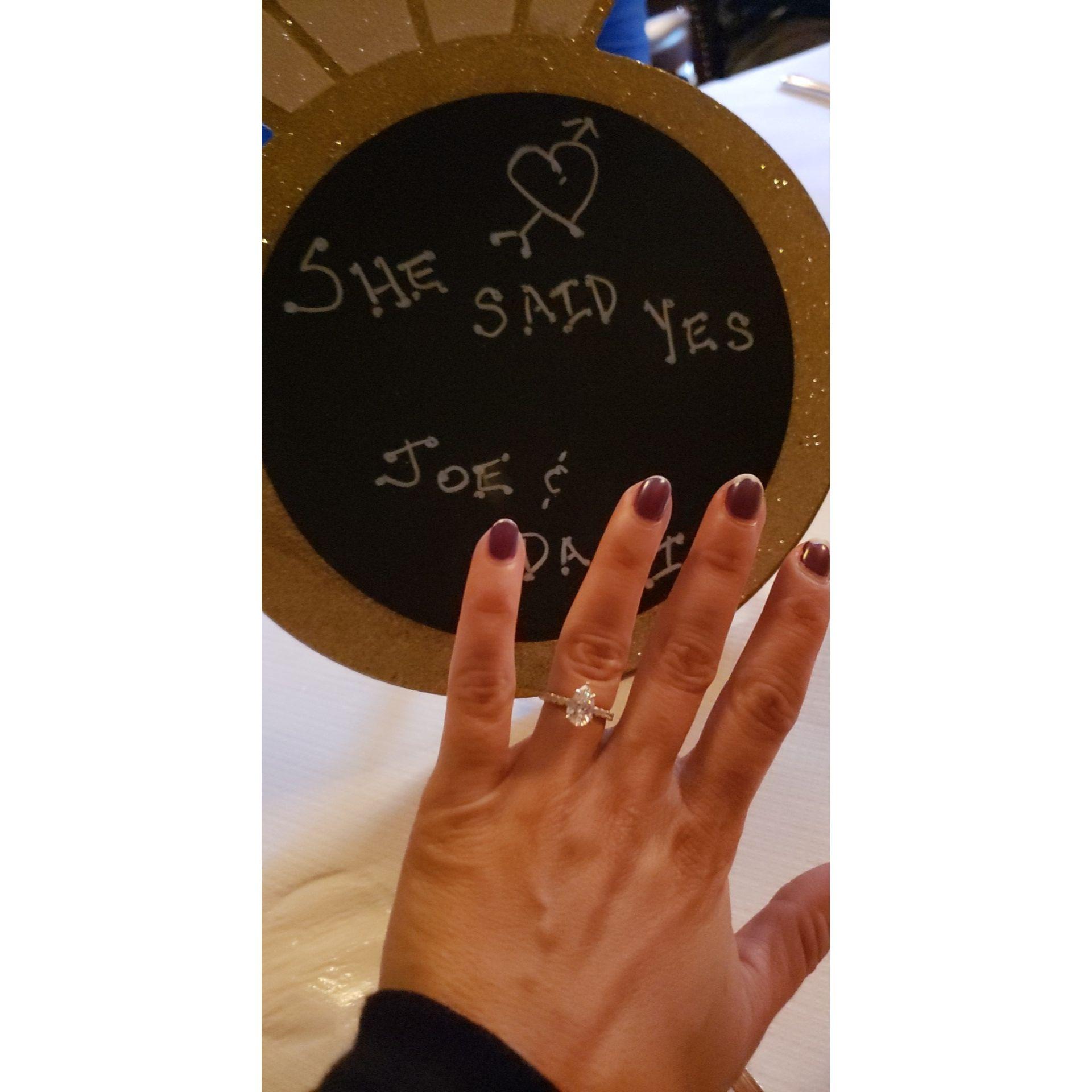 2022 - The proposal brunch. Clearly Dani was not expecting it as she did not get a manicure LOL.