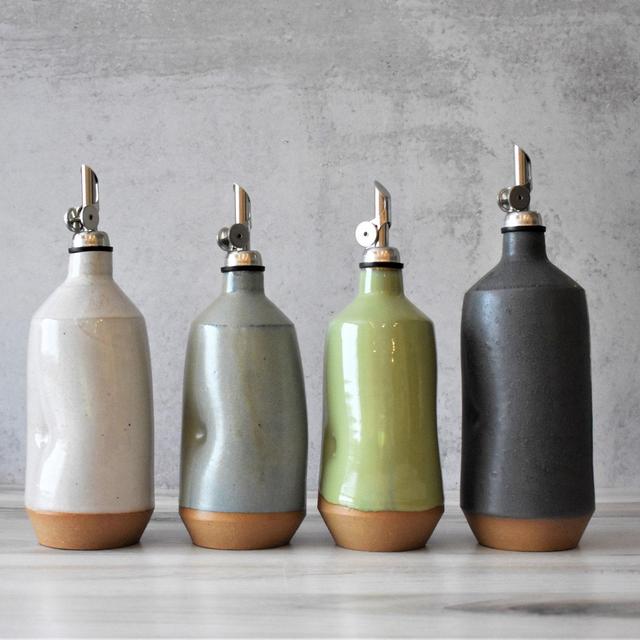 READY TO SHIP - Large Ceramic oil bottle,...
