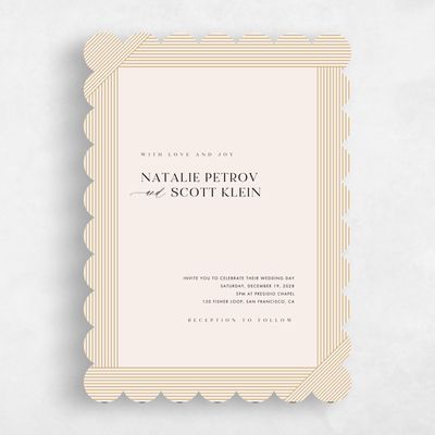 Scalloped Wedding Invitation - Callum Portrait