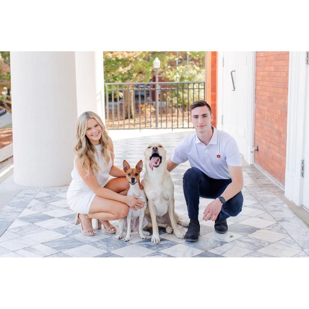 College graduation photos with Rice and Bean