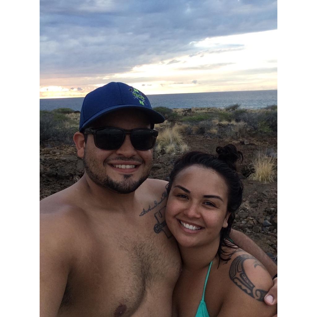 Enjoying our sunset at Kua Bay!